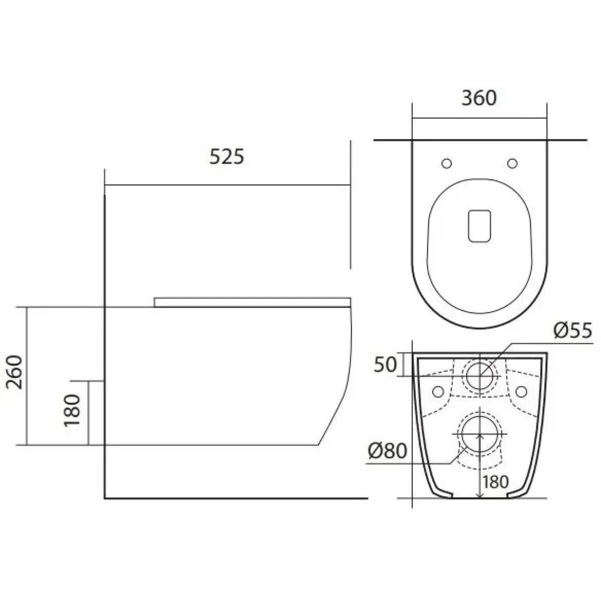 Унитаз подвесной Aquatek Европа AQ1106L-00 безободковый, с сиденьем микролифт, белый