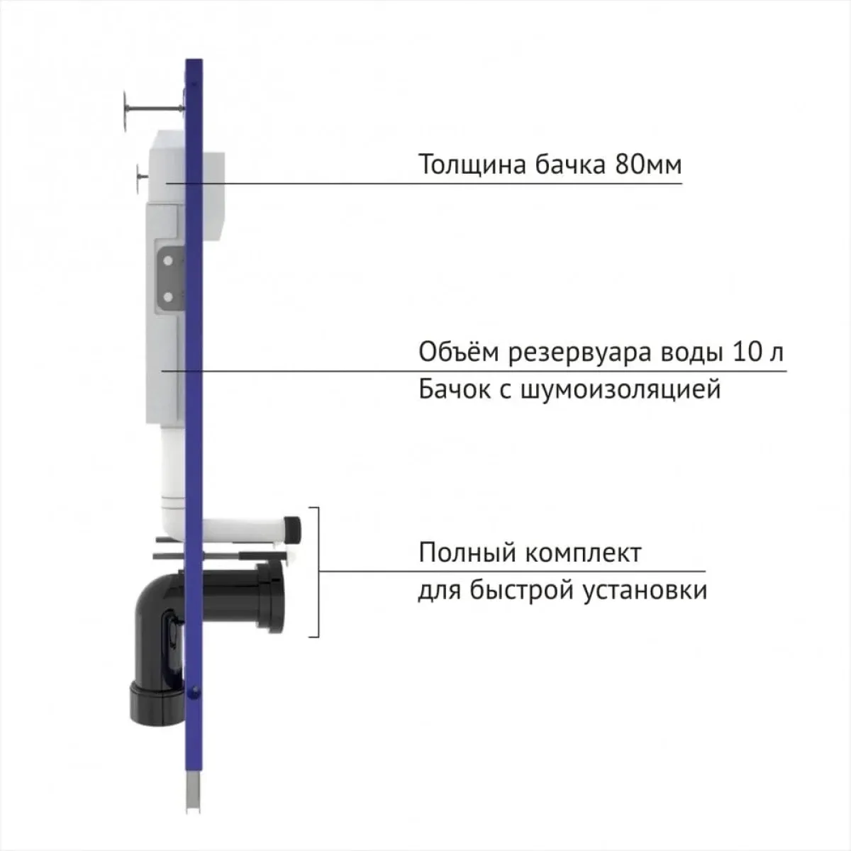 Инсталляция для унитаза Berges Novum F2 040252 с кнопкой смыва, матовый хром