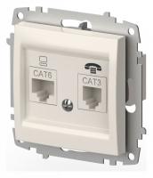 Розетка двойная RJ-12 и Ethernet RJ-45 без рамки Elbi Eleсtriс Zena Vega 609-010200-249