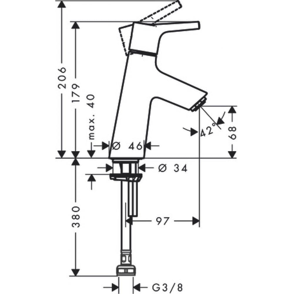 Кран для раковины hansgrohe Talis S 80 72017000 для холодной воды хром