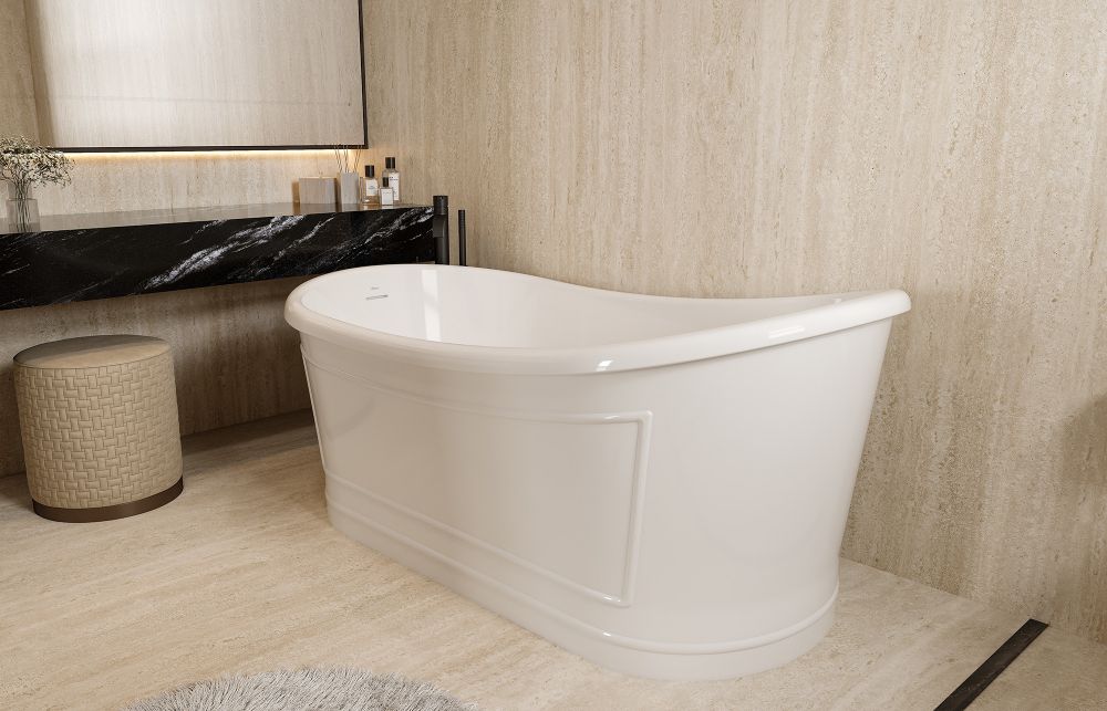 Акриловая ванна Abber AB9514 167,6x87 см, отдельностоящая, белый