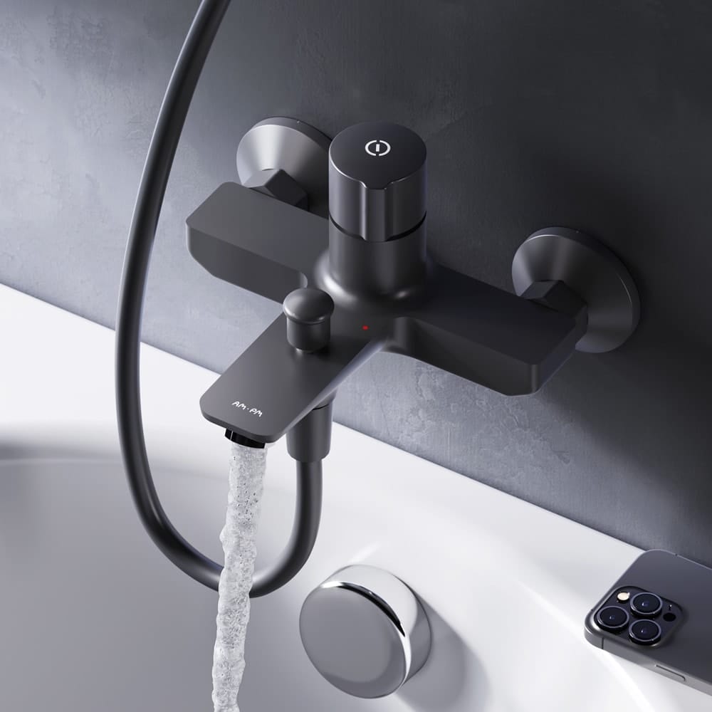 Смеситель для ванны и душа AM.PM X-Joy F85A10522 TouchReel черный