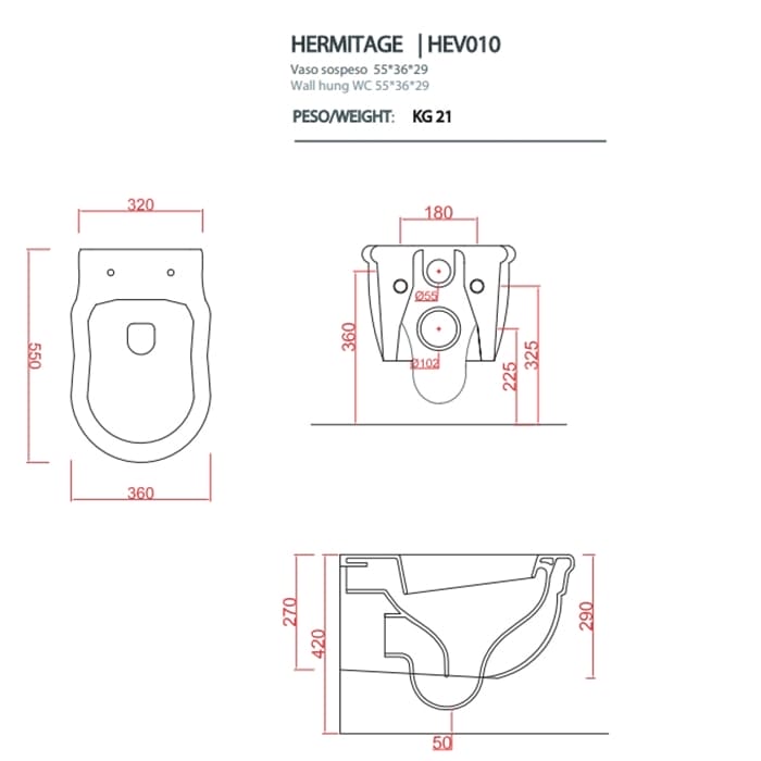 Подвесной унитаз Artceram Hermitage HEV010 01 00