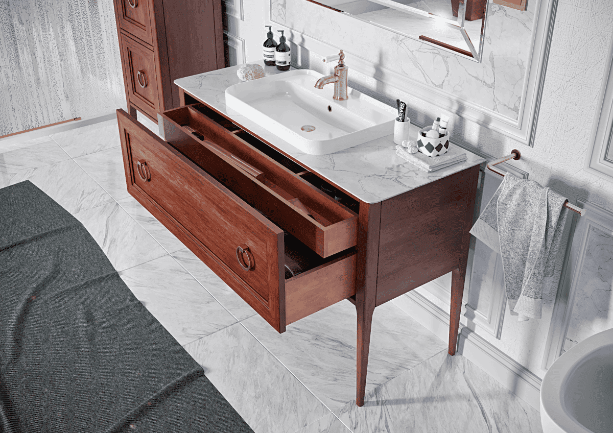 Тумба с раковиной Bagno Piu Neo 120 орех матовый