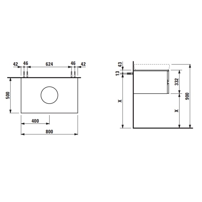 Тумба под раковину Laufen Alessi One 80 4.2403.3.097.631.1 белый