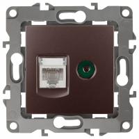 ТВ-розетка и розетка Ethernet RJ-45 без рамки Эра Эра 12 12-3110-13