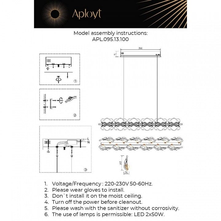 Подвесной светильник Aployt Fifi APL.095.13.100