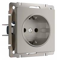 Розетка с заземлением без рамки Werkel дымчатый W1271004