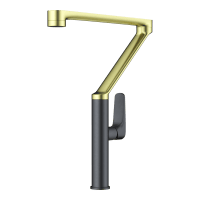 Смеситель для кухни Omoikiri Tara 4994396 светлое золото/вороненая сталь