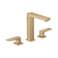 Смеситель для раковины hansgrohe Metropol 160 32515140 на 3 отверстия со сливным клапаном Push-Open шлифованная бронза