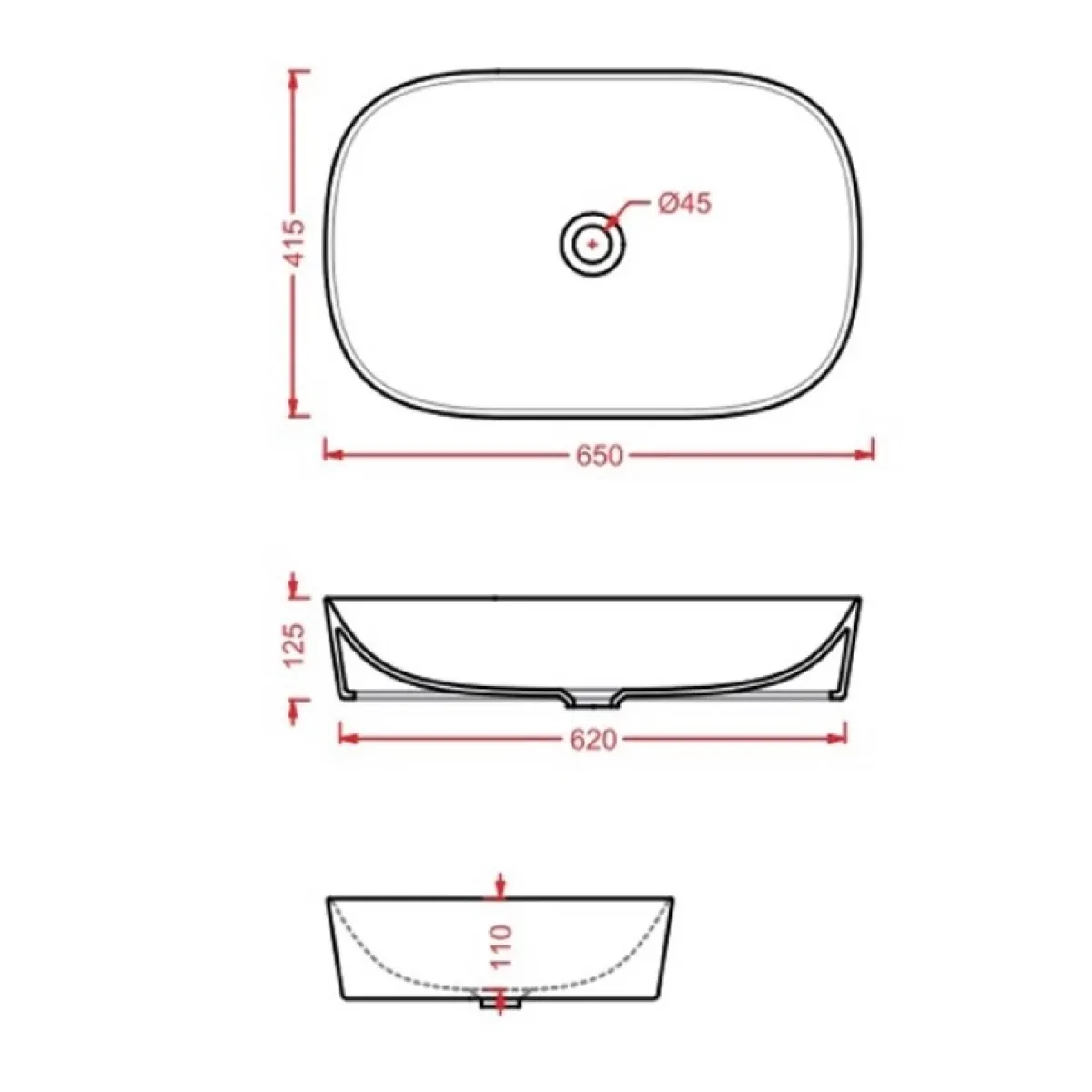 Раковина 65x41,5 см Artceram Ghost GHL002 15 00 grigio oliva*0