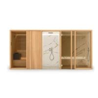 Сауна-хаммам Effe Yoku Spa Door 444x170 YO 80 31 0003 левая термообработанная древесина/золотой каллакатский мрамор