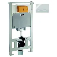 Инсталляция для унитаза OLI 80 Glam 300572mGM00 с кнопкой смыва, хром