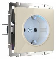Розетка с заземлением с подсветкой без рамки Werkel слоновая кость W1171403