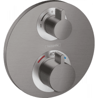 Смеситель для душа с термостатом hansgrohe Ecostat S СМ 15758340 с запорным/переключающим вентилем шлифованный черный хром