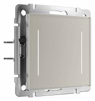 Выключатель двухклавишный с подсветкой без рамки Werkel дымчатый W4522014