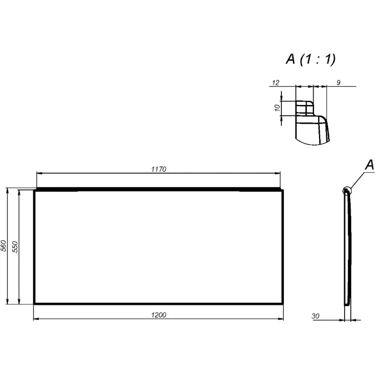 Фронтальная панель для ванны AM.PM X-Joy W94A-120-070W-P 120, белый