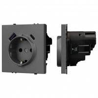 Розетка с заземлением и 2хUSB type A, без рамки Arlight SCT 054287