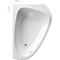 Акрилоая асимметричная ванна LoveStory II PU Plus P белая Ravak C781000000