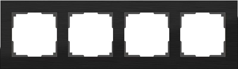 Рамка на 4 поста Werkel Aluminium (черный алюминий) W0041708