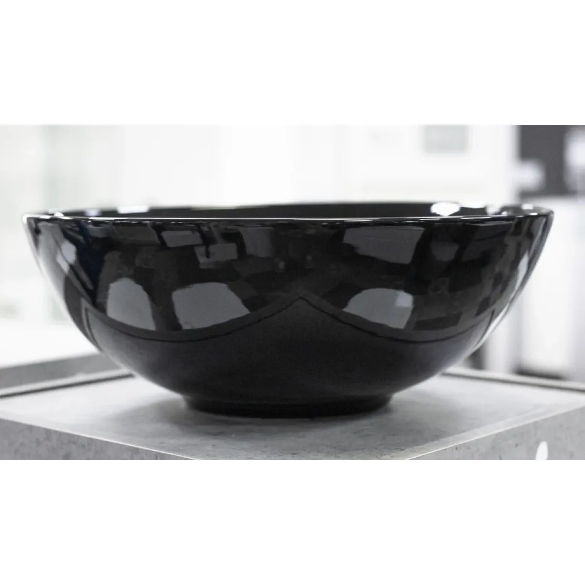 Раковина-чаша CeramaLux 104B 41,5x41,5 см, накладная, черный глянец