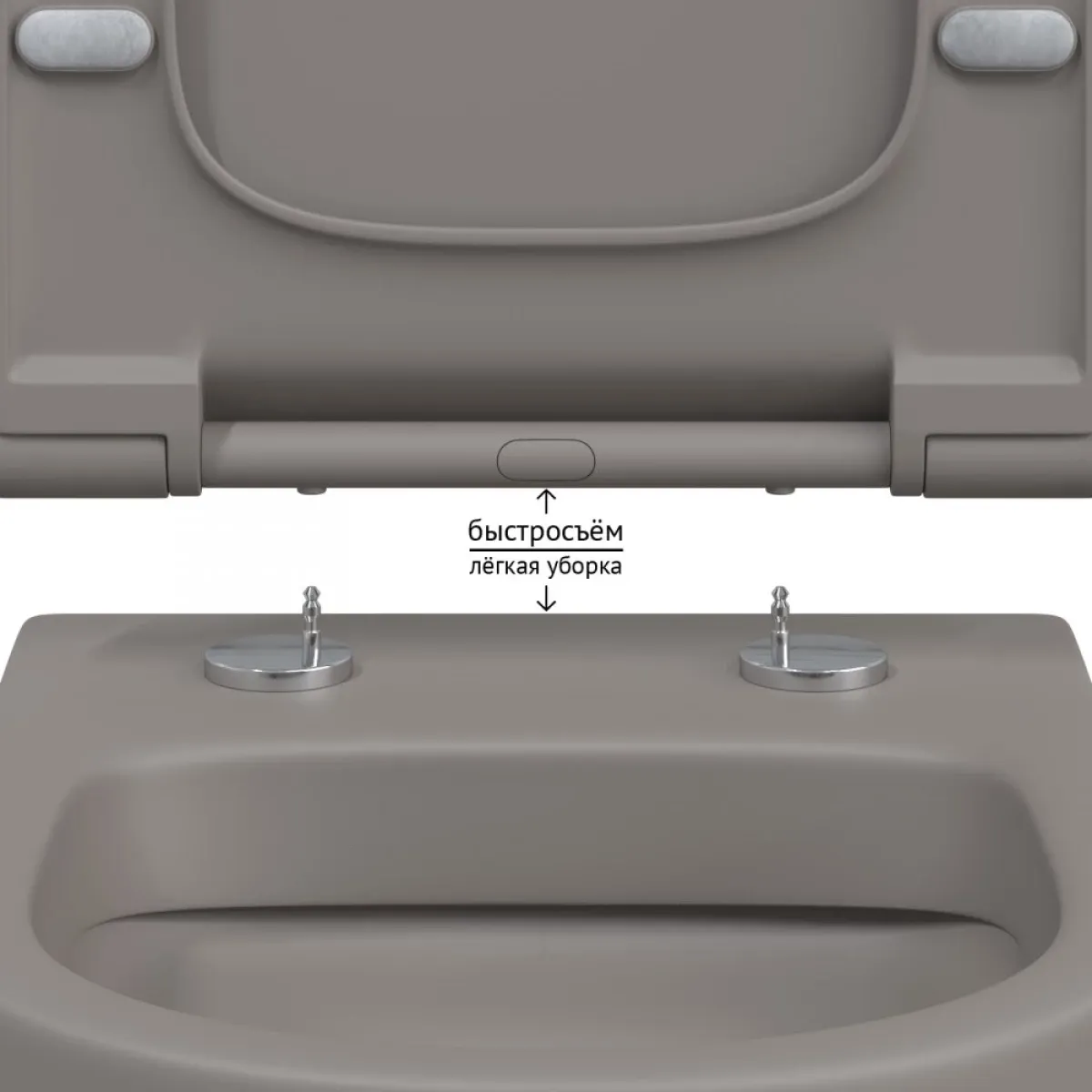 Унитаз подвесной Berges Ego XL 083216 безободковый, с сиденьем микролифт, серый матовый