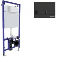 Инсталляция для унитаза Berges Novum L6 040216 с кнопкой смыва, черный глянец