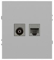 ТВ-розетка и розетка Ethernet RJ-45 без рамки Эра Arktik Б0070496