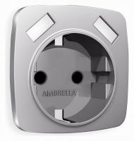 Накладка для розетки с заземлением и со шторками и 2хUSB type A Ambrella Volt OMEGA OP5090