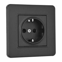 Розетка с заземлением и со шторкой Arte Milano SET16-1 SET16-1-40-1 black