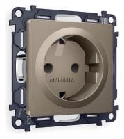 Розетка с заземлением и со шторкой, без рамки Ambrella Volt ALFA MA637010