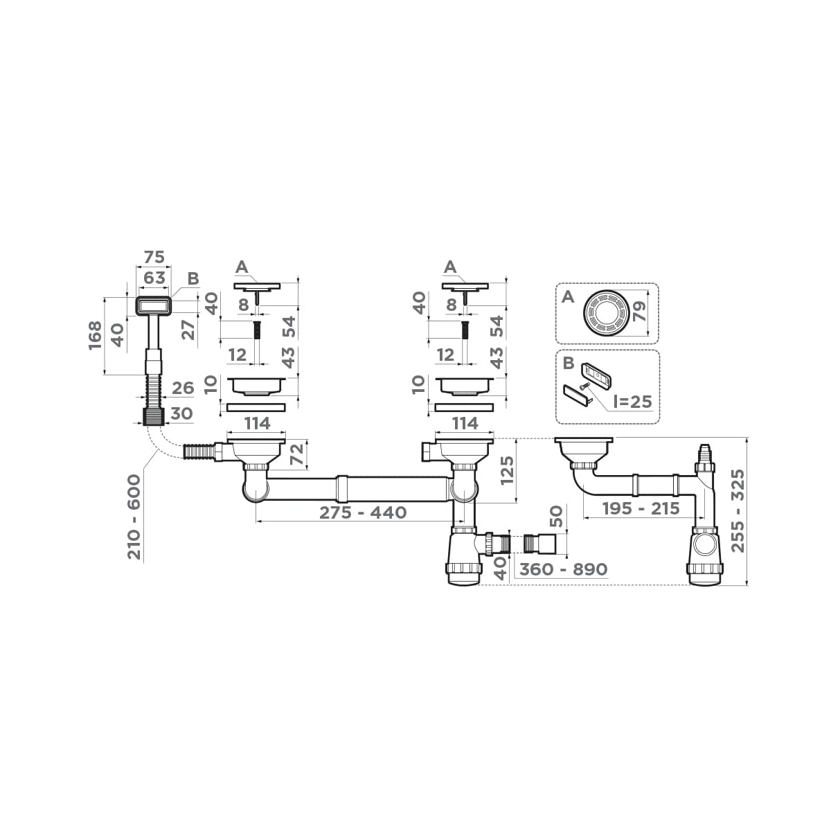 Сифон для мойки Omoikiri WK-1.5-IN 4956485