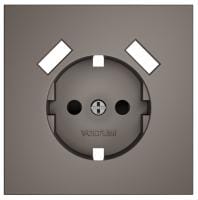 Накладка для розетки с заземлением и со шторками и 2хUSB type A Voltum S70 VLS000914