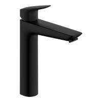 Смеситель для раковины hansgrohe Logis 71090670 со сливным гарнитуром черный матовый
