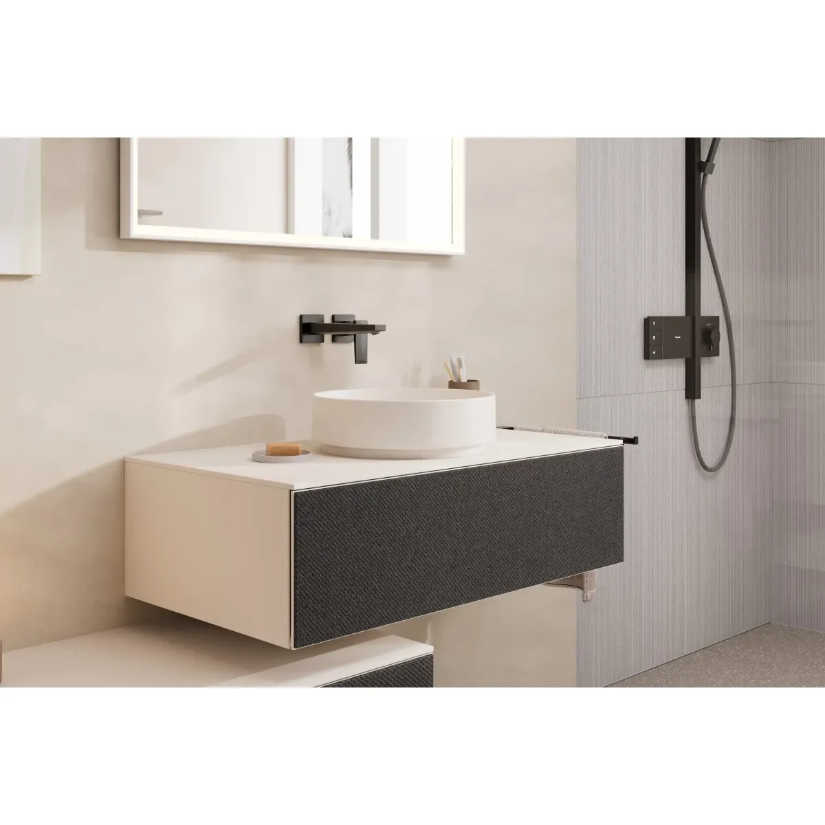 Раковина-чаша Hansgrohe Xuniva Evo S 60323780 40x40 см, накладная, бежевый матовый