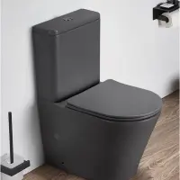 Унитаз-компакт CeramaLux 2179XMDH безободковый, с сиденьем микролифт, серый матовый