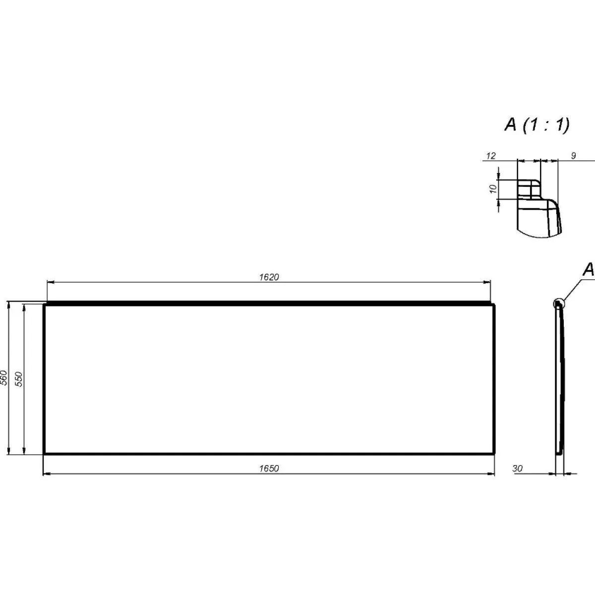 Фронтальная панель для ванны AM.PM X-Joy W94A-165-070W-P 165, белый