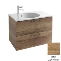 Тумба под раковину 80 см Jacob Delafon Odeon Rive Gauche EB2522-R6-E52 дуб табак ручки белые