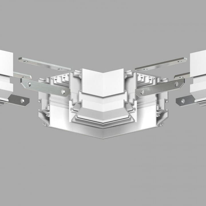 Соединитель угловой L-образный для треков встраиваемых Denkirs SMART ONE TR2026-WH