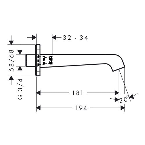 Излив для ванны Axor Citterio E 36425000