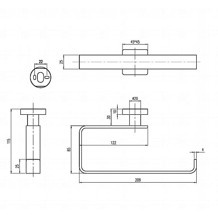 Полотенцедержатель Villeroy&Boch Elements – Striking 20,9 TVA15200500076 золото