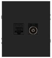 ТВ-розетка и розетка Ethernet RJ-45 без рамки Эра Arktik Б0070498