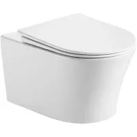 Унитаз подвесной Grossman Thin Rim GR-5604SQ безободковый, торнадо, с сиденьем микролифт, белый