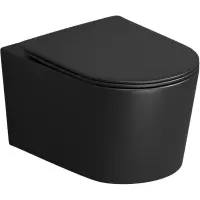 Унитаз подвесной Grossman GR-4499BMSQ безободковый, торнадо, с сиденьем микролифт, черный матовый