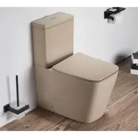 Унитаз-компакт CeramaLux 2170AXMC безободковый, с сиденьем микролифт, капучино матовый