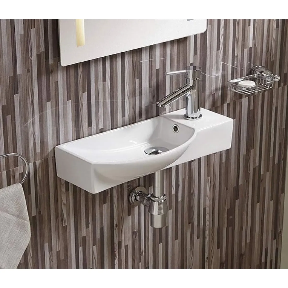 Раковина CeramaLux 7947CL 50,5x24,5 см L, рукомойник, белый