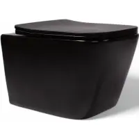 Унитаз подвесной Charus Alva EWC700-114В безободковый, с сиденьем микролифт, черный матовый