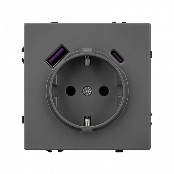 Розетка с заземлением и 2хUSB type A, без рамки Arlight SCT 054287