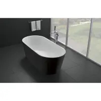Акриловая ванна BelBagno BB71-1800-NERO 180x80 см, отдельностоящая, черный матовый/белый