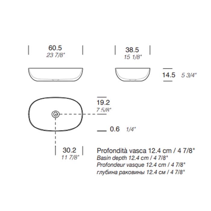 Раковина Milldue Den E60 60,5 8899*0 Bianco lucido